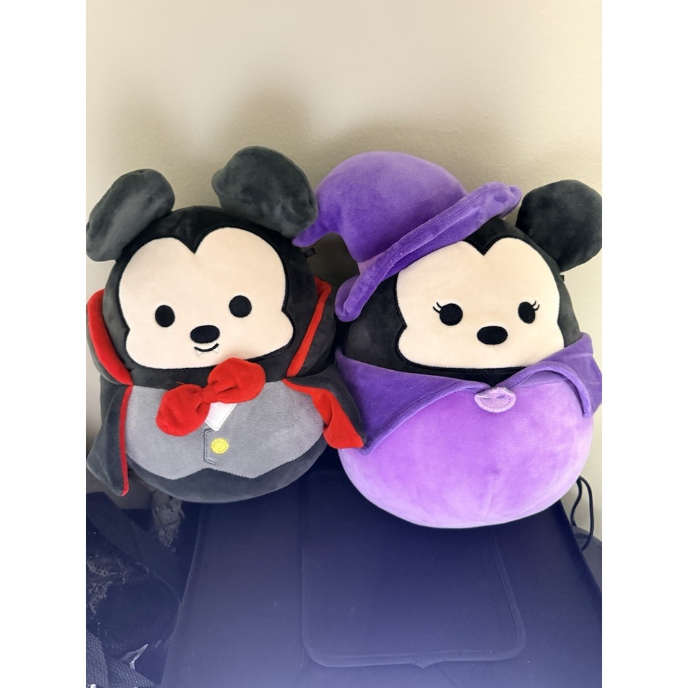 Squishmallows Disney 2021 Halloween 12" Minnie Witch Mickey Dracula Plush Set